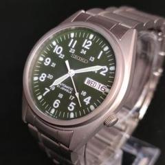 美品　SEIKO　セイコー　7S26　グリーン　シルバー　自動巻き　裏スケ　時計