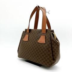 【CELINE】ハンドバッグ マカダム柄 PVC ダークブラウン 自立