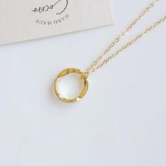 不規則ラウンドフープのネックレス＊ハンドメイド