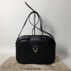 2507-150｜美品｜セリーヌ ショルダーバッグ レザー ブラック