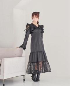 ワンピース rosemuse raffle slit lace switchingdress raffle slit lace switching dress【black】 – BUNNY APARTMENT