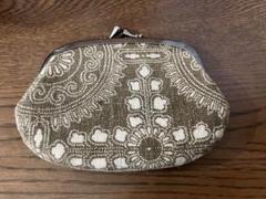 京都ちんぎれや 一点物 古布がま口財布 未使用品 藍色×朱色