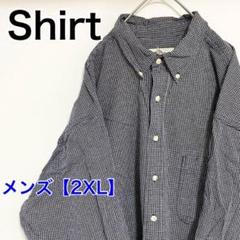 YAV51【US輸入】エディーバウアー　長袖シャツ【メンズ2XL】ネイビー白色
