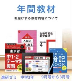 送料無料 美品 進研ゼミ中学講座 3年生後半 教材・タブレット