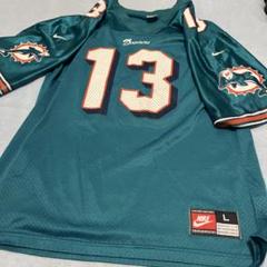 90s 00s NIKE×NFLマイアミドルフィンズ ゲームシャツ USA製　L