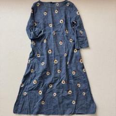【美品】45rpm トップス　花柄　インディゴ 3サイズ　総柄　半袖　リネン 美品】45rpm トップス 花柄 インディゴ 3サイズ 総柄 半袖 リネン