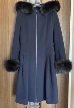 【試着のみ超美品】　Rene ルネ リアルファー　ウールコート FOX 日本製 試着のみ超美品】 Rene ルネ リアルファー ウールコート FOX 日本製