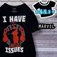 古着マーベルデッドプールデカロゴアメコミTシャツ黒ブラックLのサムネイル