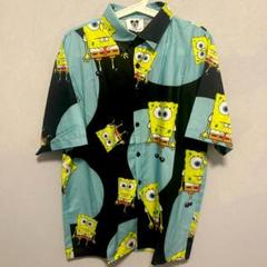 スポンジ BOB メンズ 半袖 シャツ 柄シャツ 個性的 L XL 夏