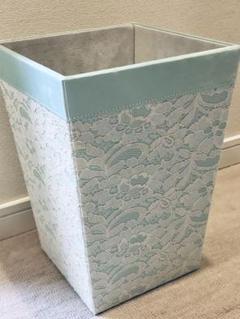 美品 Francfranc レース ダストボックス ブルー