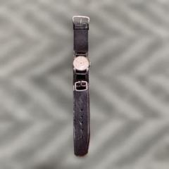 SEIKO 手巻きアナログ時計 黒レザー