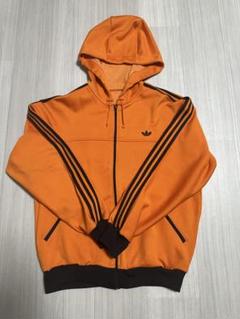 【美品】adidas トラックジャケット　ジャージ　オレンジ 6号　デサント社 6号80's adidas アディダストラックジャケット ジャージオレンジ