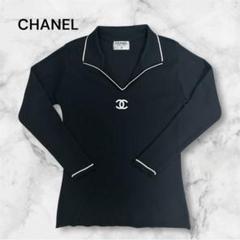 【最終お値下げ中‼️】CHANEL シャネル　半袖　開襟　ポロシャツ　ブラック 最終お値下げ中‼️】CHANEL シャネル 半袖 開襟 ポロシャツ ブラック