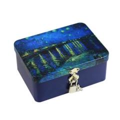 収納ボックス 鍵付き ブリキ缶 缶ケース 雑貨入れ 蓋付き 思い出箱