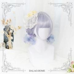 ブルー「Lilith」lolita かつら+ネット カール