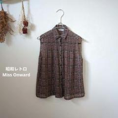 ★昭和レトロ★Miss Onward 花柄ノンスリーブブラウス