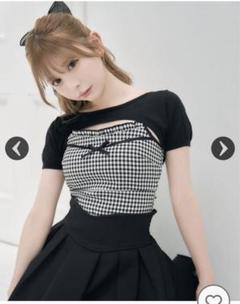 ミシェルマカロン ギンガムチェックキャミsetトップス free size