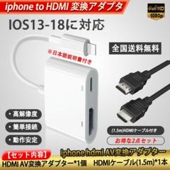 iphone HDMI変換アダプタ 1.5m HDMI ケーブル２点セット