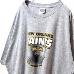 ギルダン NFLニューオーリンズセインツ ロゴ Tシャツ グレー灰色XL古着