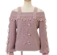 ❤︎美品❤︎ リズリサ　LIZLISA レースアップスリーブオフショルニット レースアップスリーブオフショルニット ｜ LIZ LISA（リズリサ