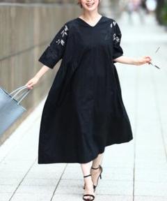 cawaii FRENCH PAVE☆肩リーフレースのリネンワンピース F