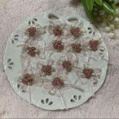 ✴︎♡巻きバラ付き可愛いお花のモチーフ♡✴︎