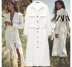 タグ付き新品★ZARAのZWCOLLECTIONベルト付きシャツワンピース★XS 姫ちゃん様専用！ 新品未使用 ZARA ベルト付き シャツワンピース