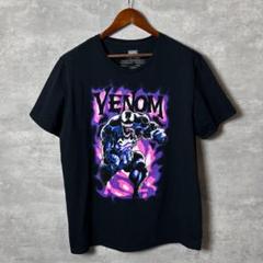 SALE❣️MARVEL VENOM Tシャツ パープル炎柄 XL 黒
