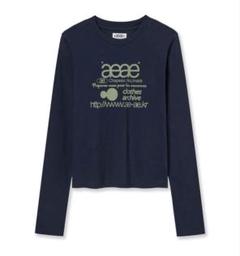 aeaeネイビー 長袖Tシャツ ロンt ミニt