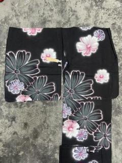 花柄 黒色 浴衣単品✨週末セール