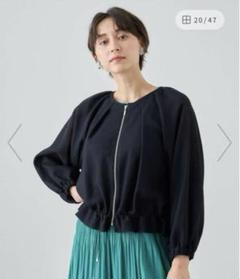 【クミクミコ 】ANAYI アナイ コットンポリメッシュブルゾン 黒 36 クミクミコ 様専用】ANAYI アナイ コットンポリメッシュブルゾン