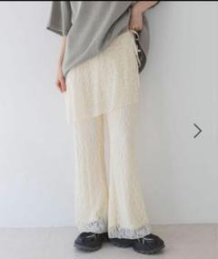 JEANASIS レーススカートレイヤードパンツ　ホワイト