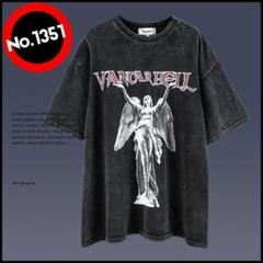 ダークストリート フロント バック プリントTシャツ ビンテージブラック L