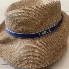FURLA麦わら帽子/ストローハット/サイズ調節可/ポリエステル/GRY/無地 FURLA 「FURLA」 ストローハット - グレー レディース