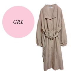 【グレイル】GRL♡エレガント♡シャツワンピース♡ベルト付♡前ボタン【Lサイズ】