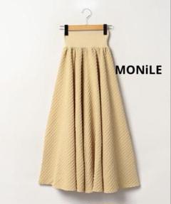 【MONiLE】モニーレ　透かしボーダーロングスカート　ブラック ❤︎新品❤︎MoNiLE透かしボーダー編みロングスカート - メルカリ