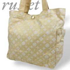 russet ラシット トートバッグ 買い物袋 コットン サイドポケット 総柄