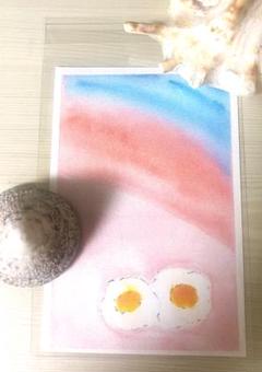 #24 two sunny side up – 目玉焼き2つ/ ポストカード