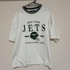 90'ビンテージNYジェッツTシャツ VINTAGE 90S NEWYORK JETS FOODY TSHIRTS L BLACK×GREEN