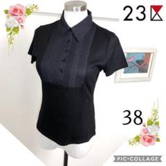 23区(38)黒の襟付き美シルエットトップス
