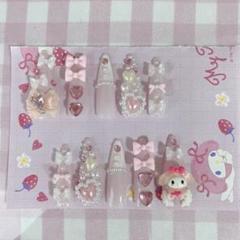 ネイルチップ♡ピンク♡量産型♡ハンドメイド