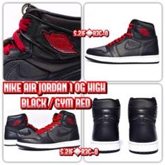 新品 箱付 NIKE AIR JORDAN1 サテンブラック*ジムレッド