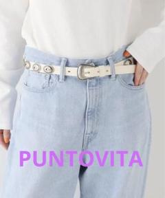 ウィムガゼット puntovita プントヴィータ ベルト ホワイト レザー 太 Whim Gazette(ウィム ガゼット)｜【Puntovita】コンチョ細ベルト