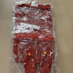 赤い花柄着物 浴衣　100 女の子　草履付き　バラ柄