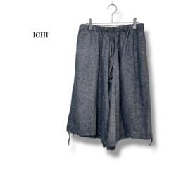 ichi - 《ichi ・イチ》リネンコットン 裏地付 ガウチョパンツの