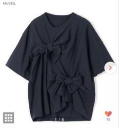 MUVEIL リボンノットTシャツ ネイビー38 リボンノットTシャツ | MUVEIL Online Shop