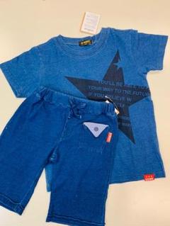 新品 男の子 120 デニム風 半袖Tシャツ パンツ 2点セット 3YD5-38