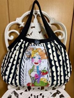 ♡キルティングバッグ♡ハンドメイド　ロラライハリス Princess Melody】リボンキルティングバニティバック - ブラック