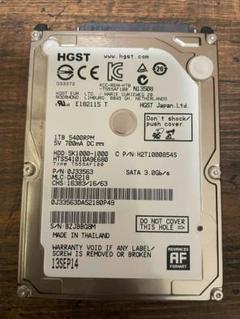 使用時間8923h HGST 2.5インチHDD 1TB 動作確認済