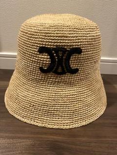 CELINE バケットハット Mベージュ 麦わら帽子 セリーヌ CELINE CELINE バケットハット 2AUP7517Q ラフィア
